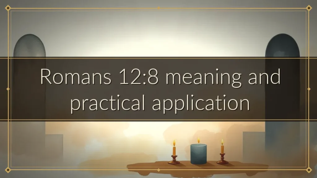 Romans 12:8 meaning and practical application