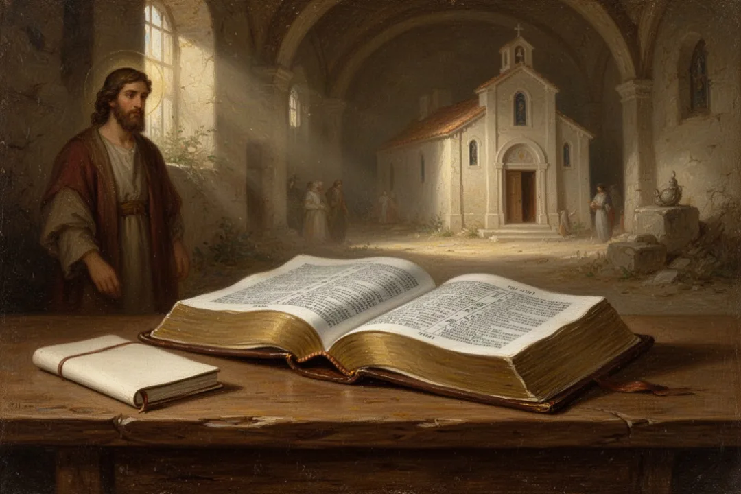 Open Bible and notebook symbolizing reflection on Romans 3:23