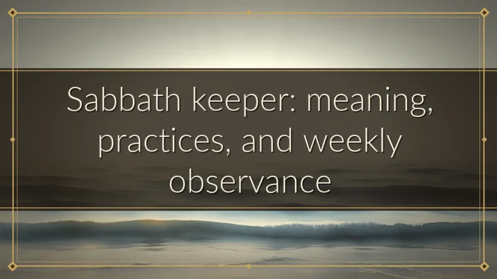 Sabbath keeper: meaning, practices, and weekly observance