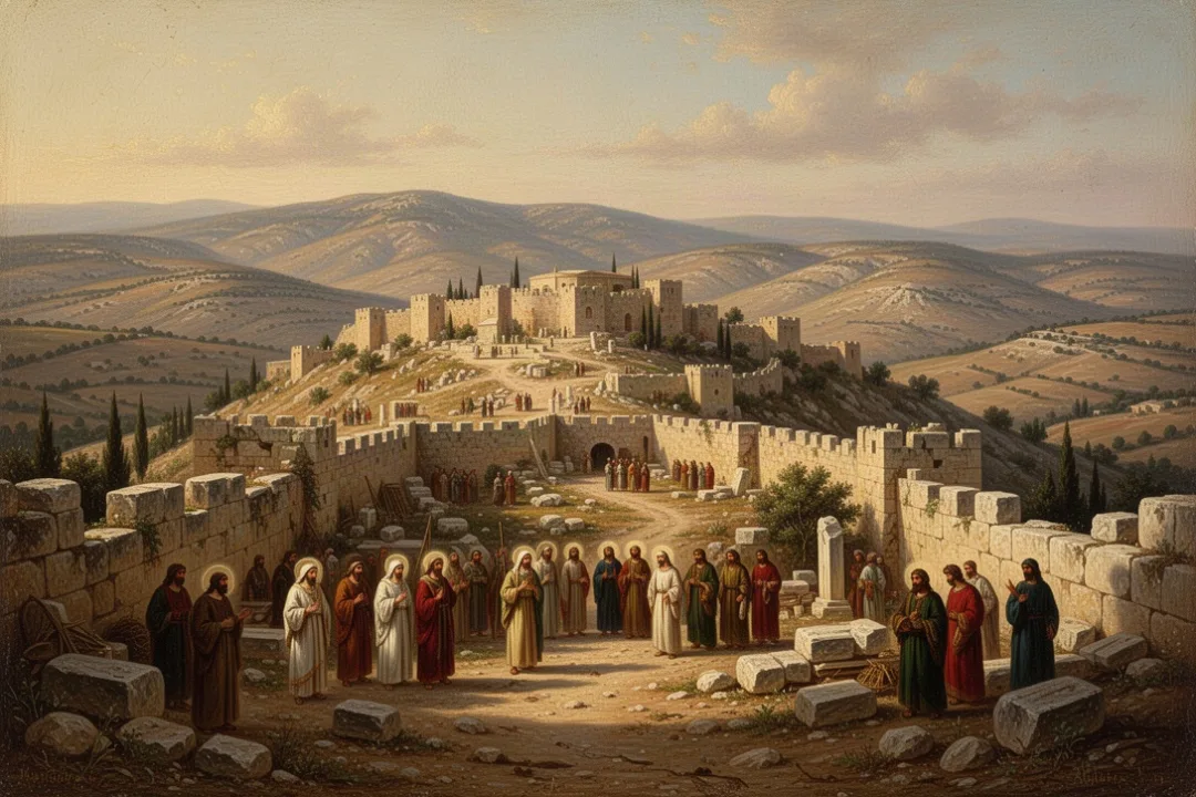 Ancient Samaria hilltop ruins overlooking the central highlands