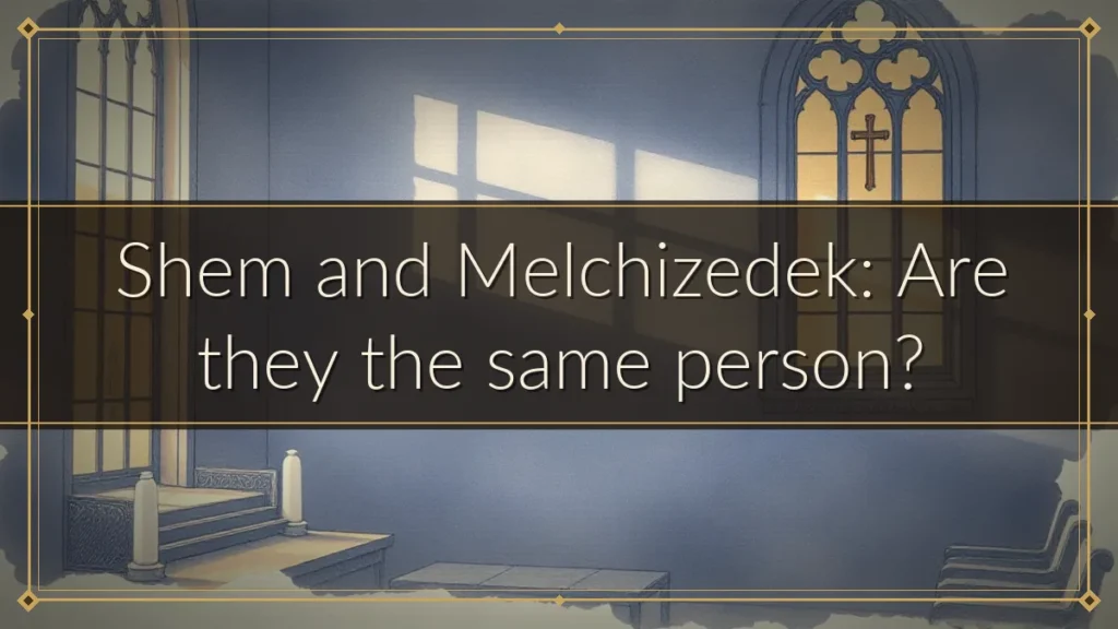 Shem and Melchizedek: Are they the same person?