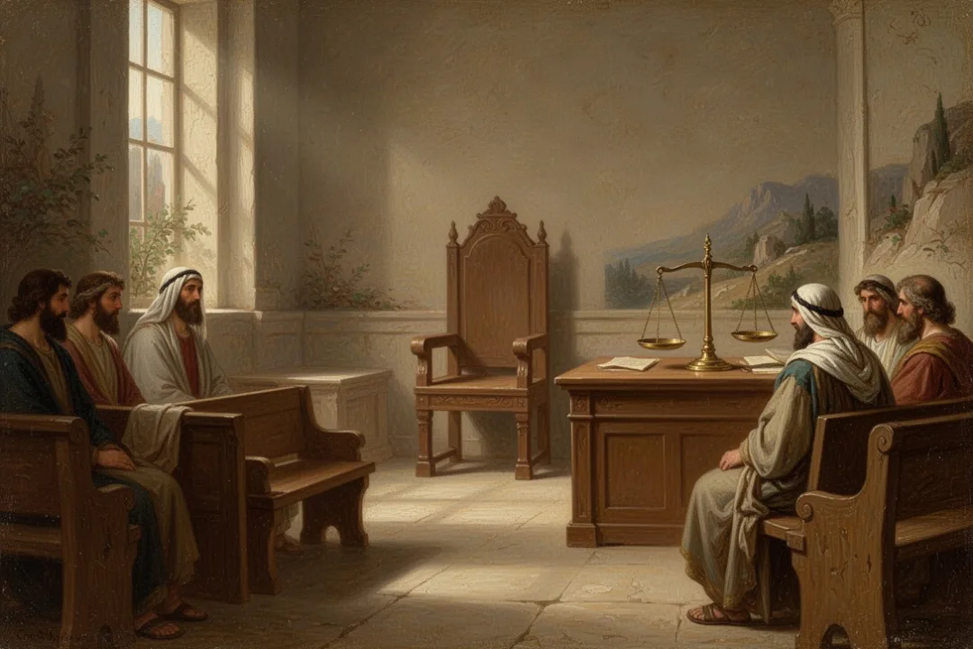 Empty courtroom symbolizing careful judgment in capital punishment debates