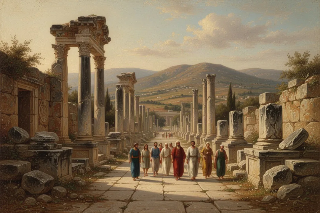 Ancient western Turkey ruins representing the seven churches in Asia