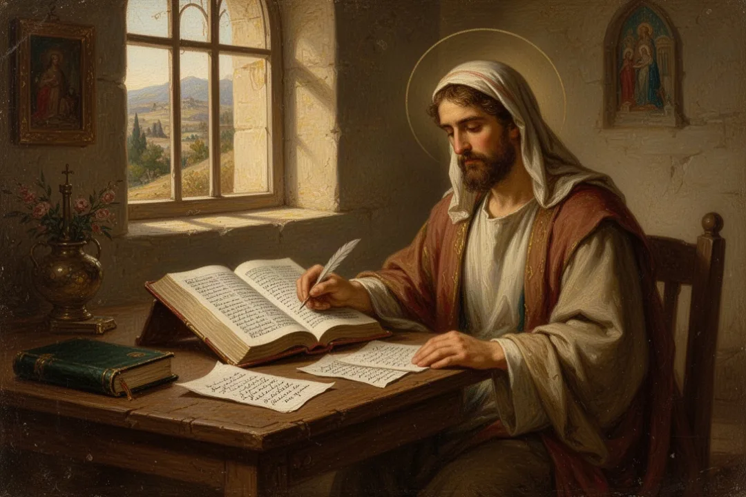 Open Bible and journal representing prayerful spiritual discernment