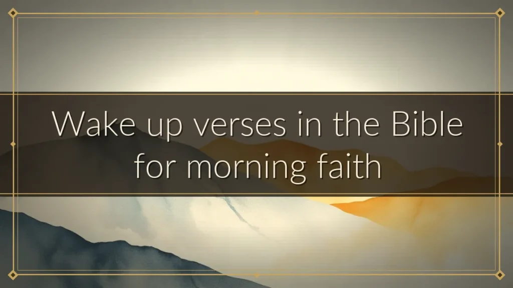 Wake up verses in the Bible for morning faith