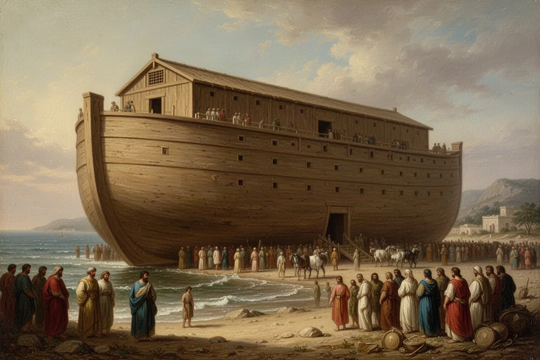 Realistic reconstruction showing the enormous proportions of Noah’s Ark