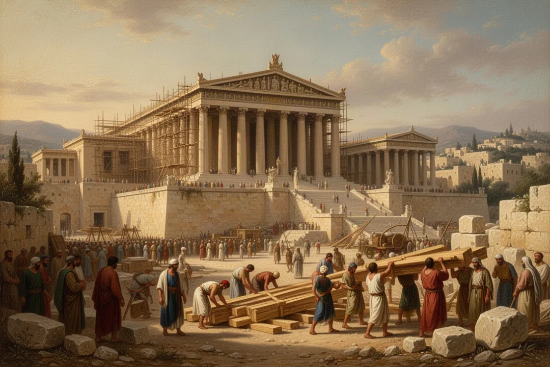 Solomon’s Jerusalem with the temple and palace under construction