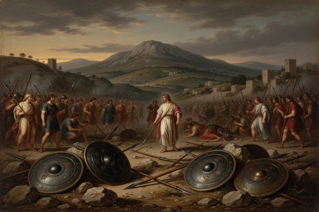 Ancient battlefield near Mount Gilboa after Saul’s final battle