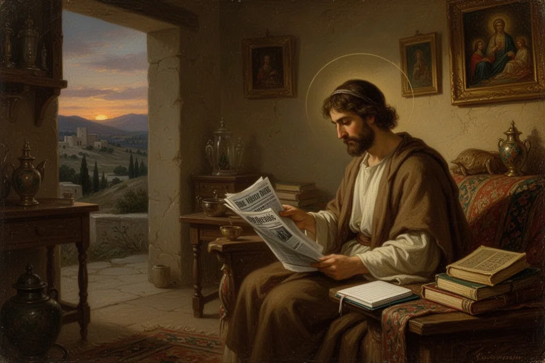 Person thoughtfully comparing end-times claims with reliable information
