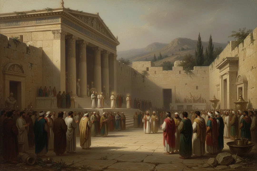 Persian-period Jerusalem temple courtyard during Malachi’s prophetic era