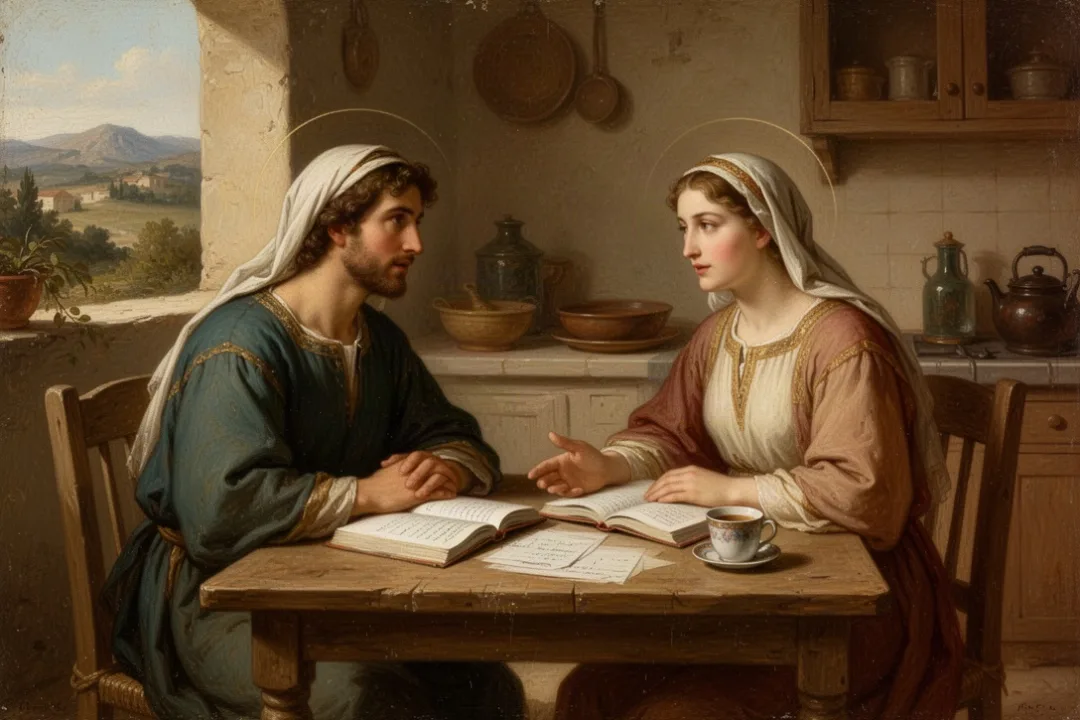 Married couple discussing household decisions with mutual respect