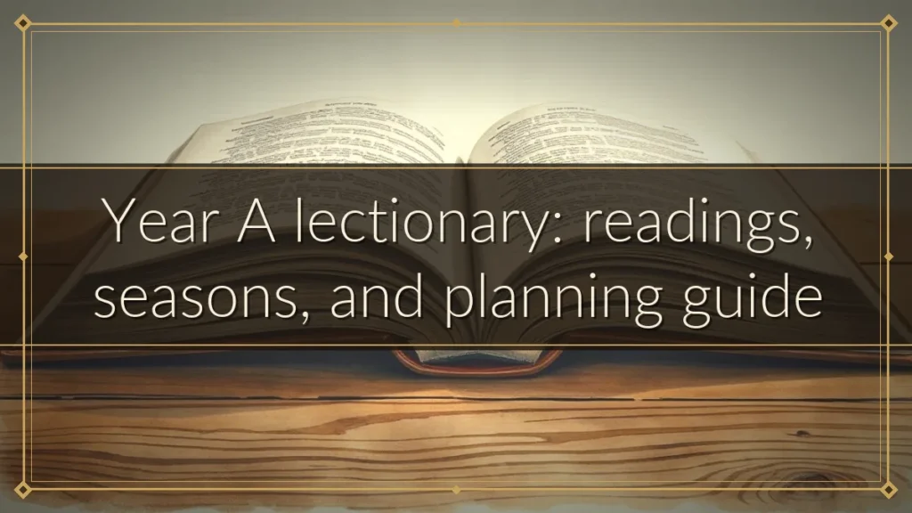 Year A lectionary: readings, seasons, and planning guide